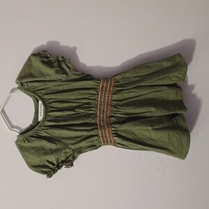 Old Navy Kids Dress in Olive Green with Orange Accents
